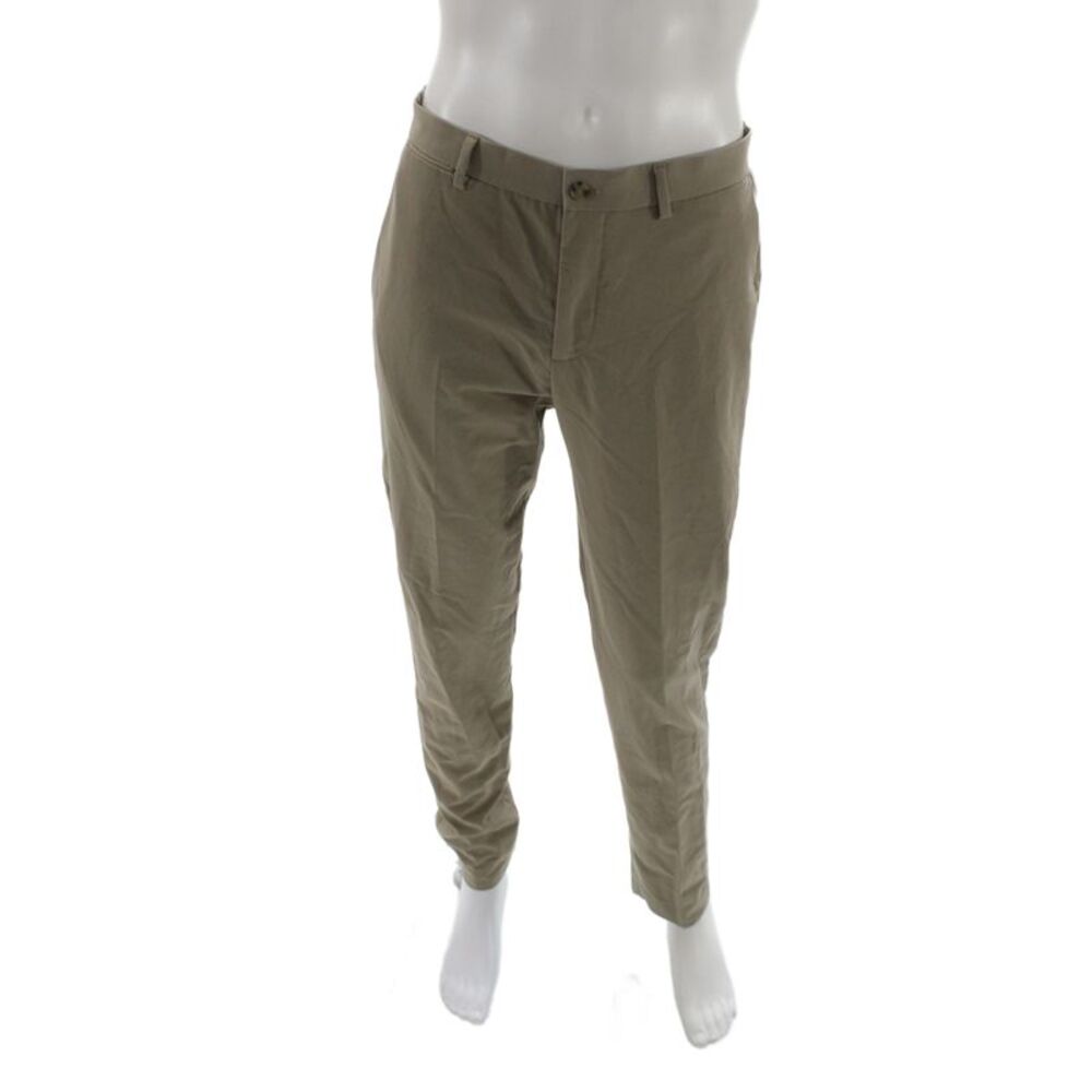 Zara Mens Chino Pants Beige Cotton Casual Button Size 32